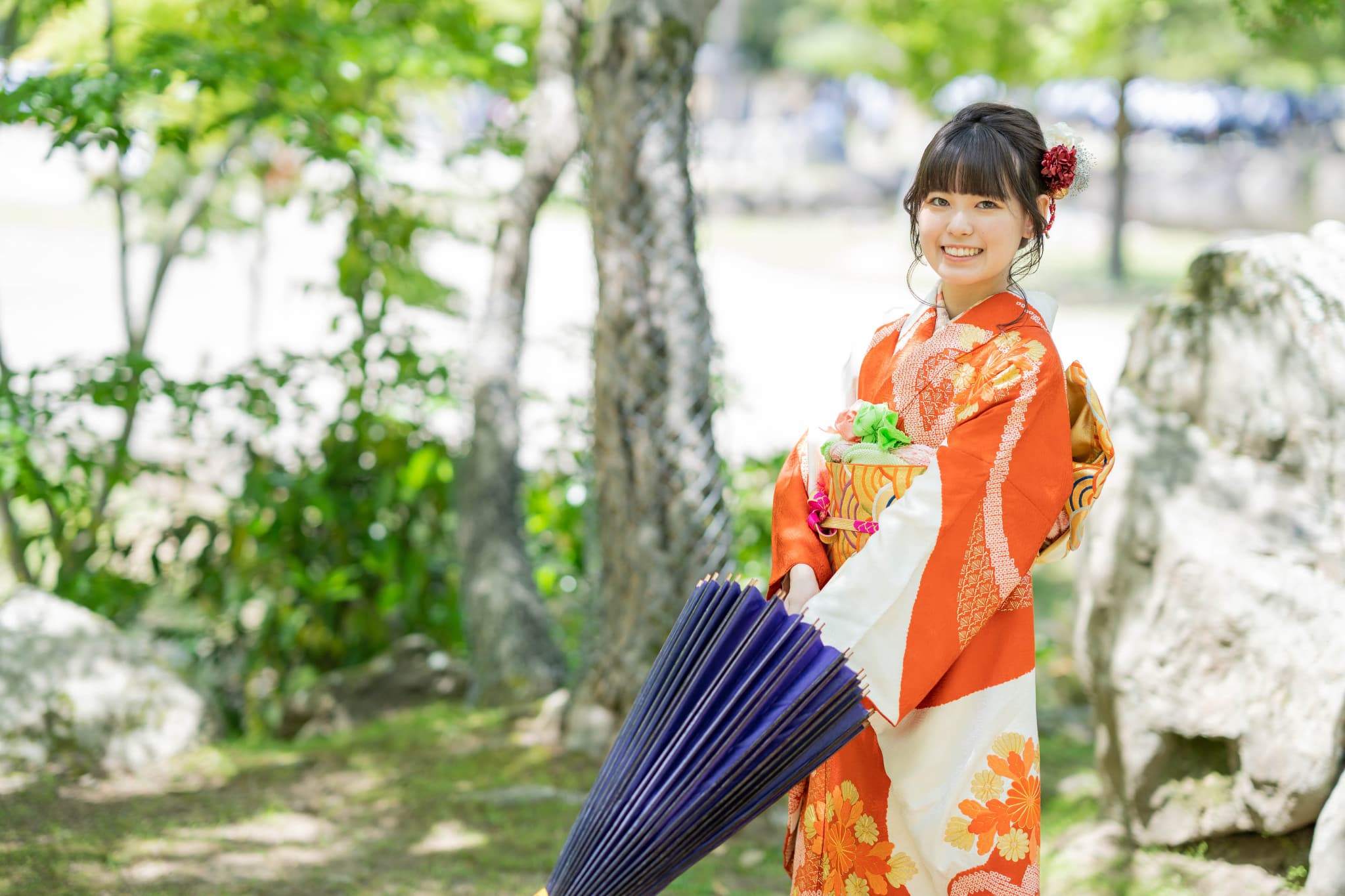 振袖レンタル(成人式)奈良市・大和郡山市・平群町_フォトスタジオワタナベ(渡辺写真館)奈良柏木店__振袖傘ポーズ